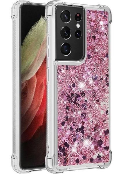 Samsung Galaxy S21 Ultra 5g Glitter Sparkle Sevimli Quicksand İçin Telefon Kılıfı (Yurt Dışından)
