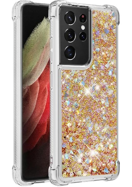 Samsung Galaxy S21 Ultra 5g Glitter Sparkle Sevimli Quicksand İçin Telefon Kılıfı (Yurt Dışından)