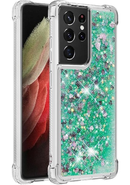 Samsung Galaxy S21 Ultra 5g Glitter Sparkle Sevimli Quicksand İçin Telefon Kılıfı (Yurt Dışından)