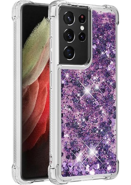 Samsung Galaxy S21 Ultra 5g Glitter Sparkle Sevimli Quicksand İçin Telefon Kılıfı (Yurt Dışından)