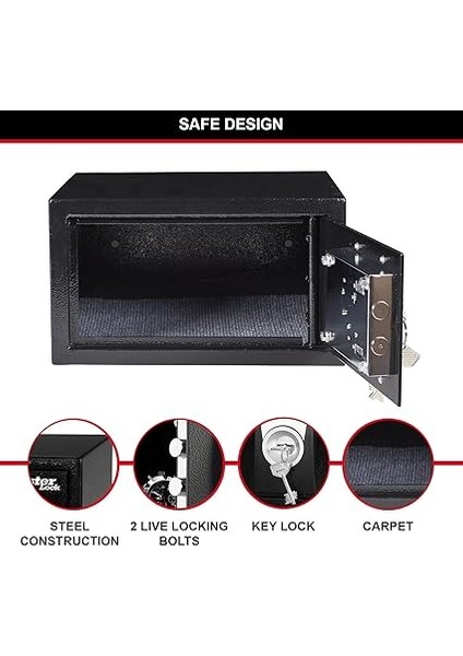 Lock Şifreli Kasa, 9 L, 16,7 x 29 x 26,4 cm modelleri