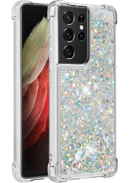 Samsung Galaxy S21 Ultra 5g Glitter Sparkle Sevimli Quicksand İçin Telefon Kılıfı (Yurt Dışından)