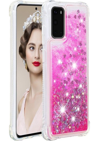 Samsung Galaxy S20 Sıvı Temizle Akan Glitter Sparkle Tpu İçin Telefon Kılıfı (Yurt Dışından)