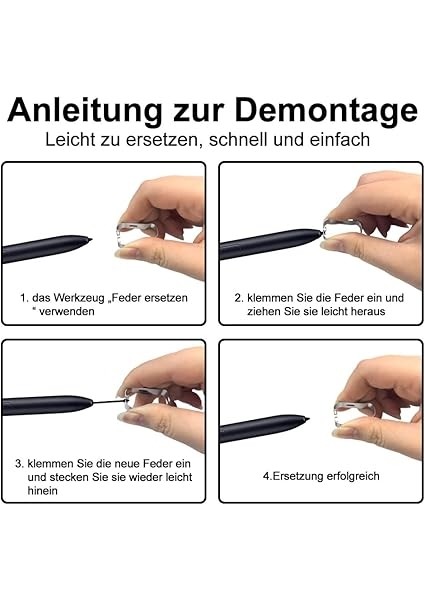 5 Adet. Samsung Galaxy Tab S9 / S9 Plus / S9 Ultra S Pen Için Orijinal Yedek Uçlar, Samsung S Pen Için, Tab S9 Kalem Uçları Montaj/demontaj Aleti ile Birlikte (5 Adet. Siyah) indirimleri