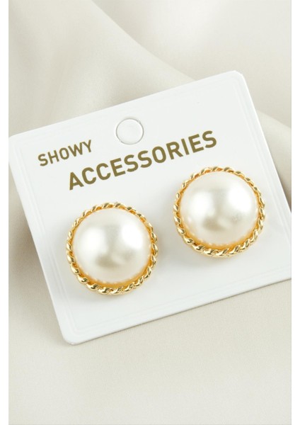 Yuvarlak Trend Inci Küpe