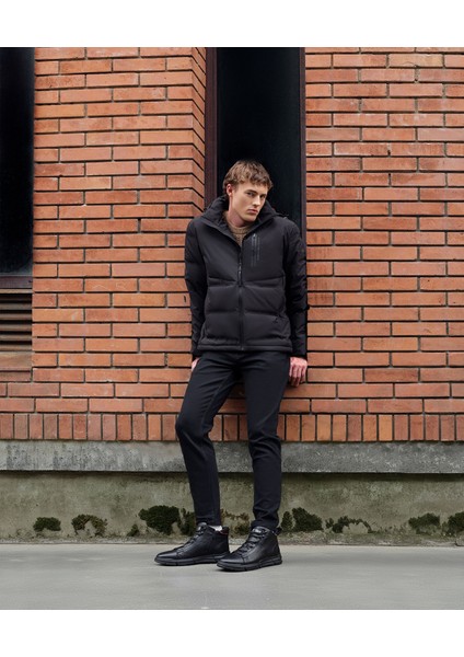 Erkek Siyah Hakiki Deri Sneaker Bot 5K1CB14361