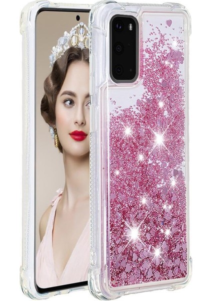 Samsung Galaxy S20 Sıvı Temizle Akan Glitter Sparkle Tpu İçin Telefon Kılıfı (Yurt Dışından)