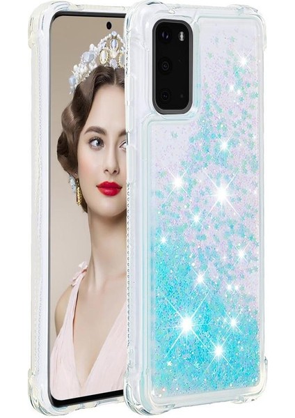 Samsung Galaxy S20 Sıvı Temizle Akan Glitter Sparkle Tpu İçin Telefon Kılıfı (Yurt Dışından)