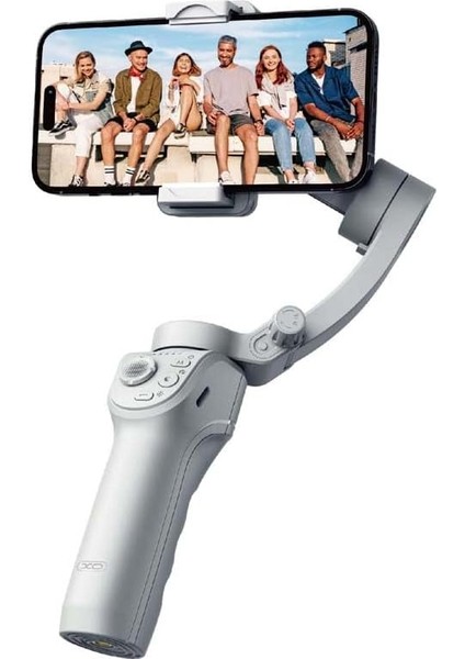 Simple Is Beauty Gimbal Stabilizer SS17, Bluetooth 5.2, Yüz Takibi, 8 Saat Batarya Süresi, 330° Dönüş, Taşınabilir Akıllı Telefon Video Stabilizatörü, Katlanabilir, 3600 Mah Batarya, Gimbal Show Uyumlu | Gri