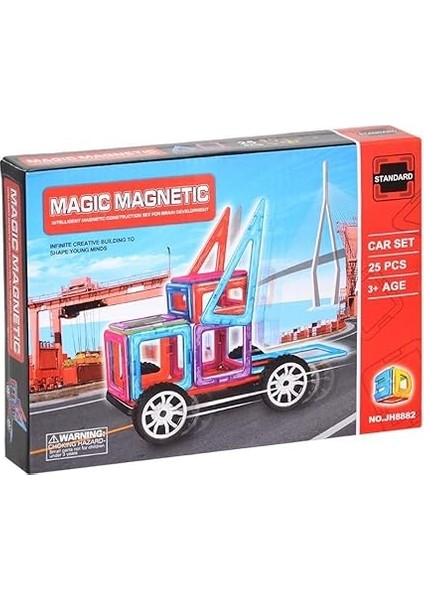 Magic Magnetic Manyetik Set 25 Parça Araba Tekerli KZL-JH8882 fiyatları