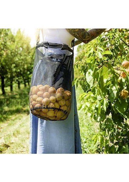 Sebze Hasat Çantası, Bahçe Çantası, Meyve Toplama Yardımcısı, Hasat Torbası, Çap 26 cm x 45 Cm, 06246, Siyah modelleri