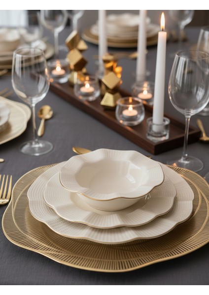 Milena Yaldızlı 12 Kişilik 48 Prç Yemek Takımı