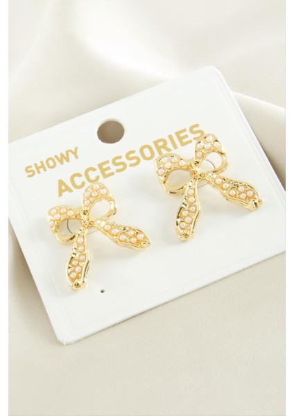 Çiçek Inci Metal Küpe