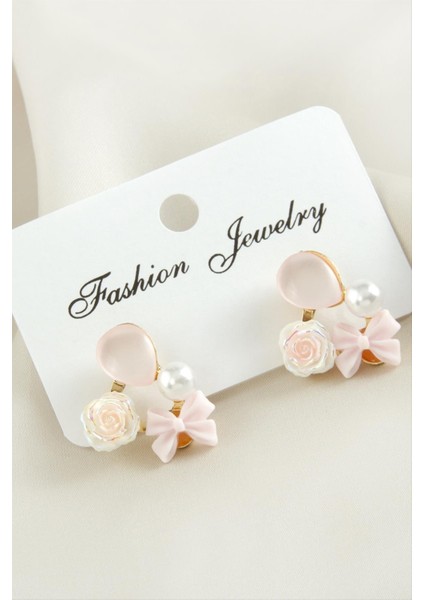 Gül Fiyong Damla Taşlı Küpe