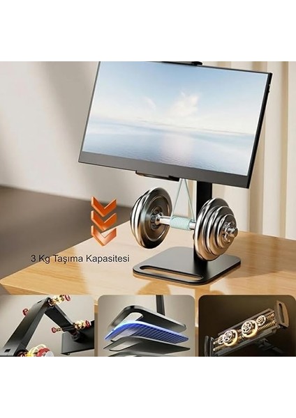 Monitör Tablet iPad Telefon Tutucu 12-16 Inç Universal Metal 360° Derece Döner Stand modelleri