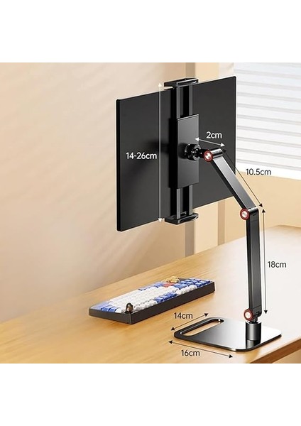 Monitör Tablet iPad Telefon Tutucu 12-16 Inç Universal Metal 360° Derece Döner Stand fırsatları
