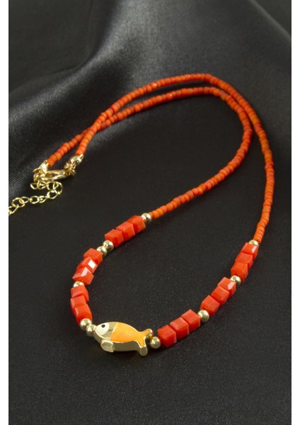 Karışık Figürlü Miyoki Boncuk Küp Kristal Kolye 1 Adet