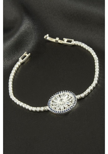 Yuvarlak Zirkon Taşlı Çocuk Bileklik 16 cm
