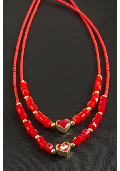 Karışık Figürlü Miyoki Boncuk Küp Kristal Kolye 1 Adet