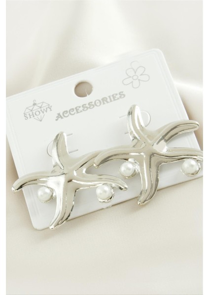 Deniz Yıldızı Metal Inci Küpe