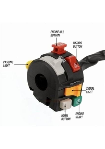 Motosiklet Universal 22MM Gidon Anahtarı 7 Fonksiyon Gidon Modifikasyon Anahtarı Montajı (Yurt Dışından) modelleri
