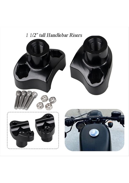 Siyah 1in Gidon 1/2in Harley Dyna Softail Sportster Xl 883 1200 (Yurt Dışından) modelleri