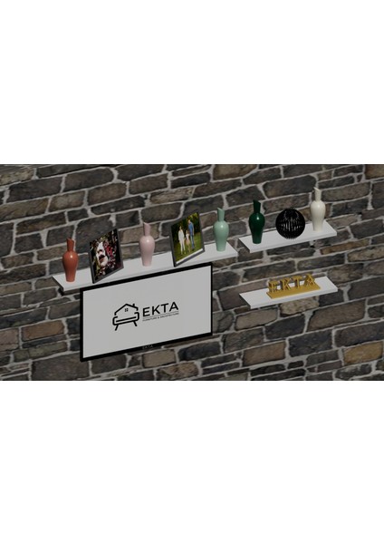 Duvar Rafı, Tv Rafı Salon Dekorasyonu 3'lü Tv Rafı modelleri