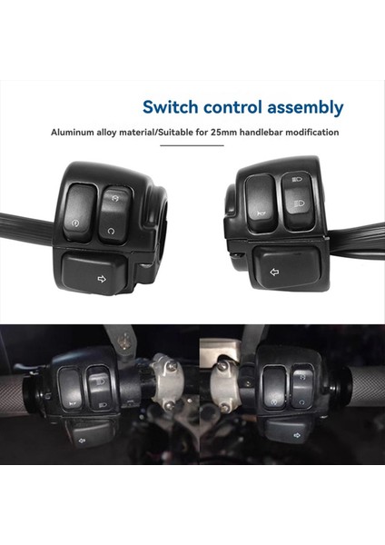 Motosiklet 25MM Gidon Switch Harley Softail Dyna Sportster Xl 883 Crown Prens B Için Far Kontrol Anahtarı (Yurt Dışından) fırsatları