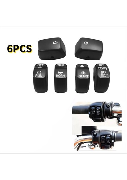 6pcs/set Motosiklet Gidonu Kontrol Anahtarı Kapak Kapakları Harley Softail Sportster 883 1200 Dyna Cvo Softail (Yurt Dışından) fırsatları