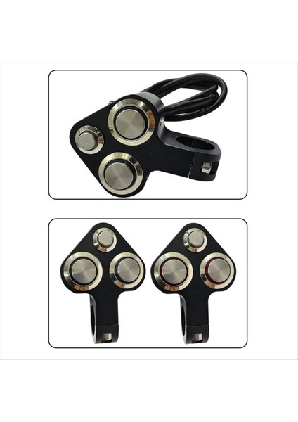 Motosiklet Evrensel Gidon Anahtarı LED Işık Boynuz Motoru Itme 3 Işlevi Gidon Anahtarı Kırmızı Işık (Yurt Dışından) modelleri