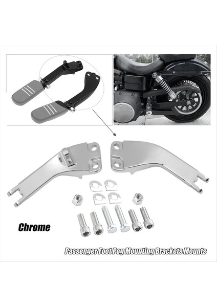 Harley Dyna Super &amp Wide Glide Için Chrome Yolcu Ayağı Peg Montaj Braketi 06-17 (Yurt Dışından)