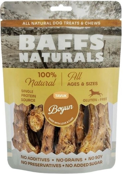 ‎Baffs Naturals Baffs Naturals Kurutulmuş Tavuk Boynu Köpek Ödülü 100 gr