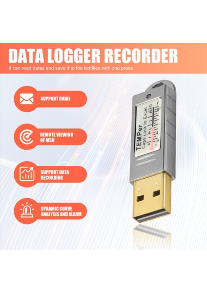 Pc Windows Xp Vista/7 Için USB Termometre Sıcaklık Sensörü Veri Kaydedici Kaydedici (Yurt Dışından) indirimleri