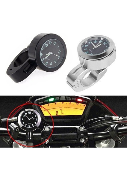 Evrensel 7/8 Inç Motosiklet Girdeli Izle Su Geçirmez Şok Geçirmez Boke Montaj Saati Scooter Motor Bisikleti Için Saat B (Yurt Dışından) fiyatları