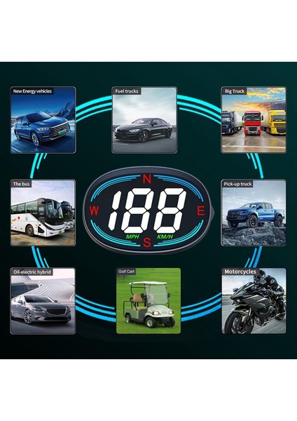 Hud Gps Speedometre Evrensel Otomobil Heads-Up Ekran 2 7 Inç Hız Ölçer Tüm Araç Için Pusula Üstü Hız Alarmı (Yurt Dışından) fiyatları