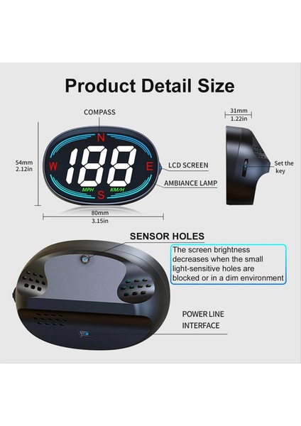 Hud Gps Speedometre Evrensel Otomobil Heads-Up Ekran 2 7 Inç Hız Ölçer Tüm Araç Için Pusula Üstü Hız Alarmı (Yurt Dışından) fırsatları