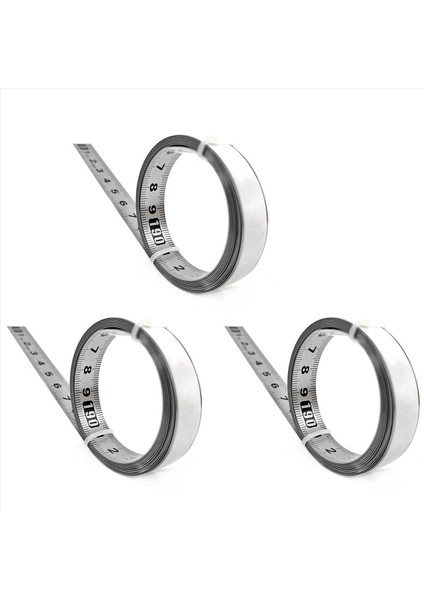 3x Paslanmaz Çelik Yapışkan Ölçek Hassas Ağaç Işleme Kılavuzu Rail Kendinden Yapışkan Bant Memperi Metal Cetvel A-100CM (Yurt Dışından)