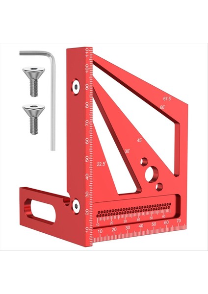 Alüminyum Alaşım 3D Çok Açılı Ölçüm Cetveli Hassasiyet 22 5 °- 90 ° Ahşap Kare Cetvel Çizim Liner Scriber (Yurt Dışından)