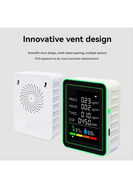 Toplam Akıllı Wifi Hava Kalitesi Sensörü Koruma Çok Fişli Koruyucu Co2/tvoc/hcho/pm2 5/sıcaklık/nem Beyaz (Yurt Dışından) fiyatları