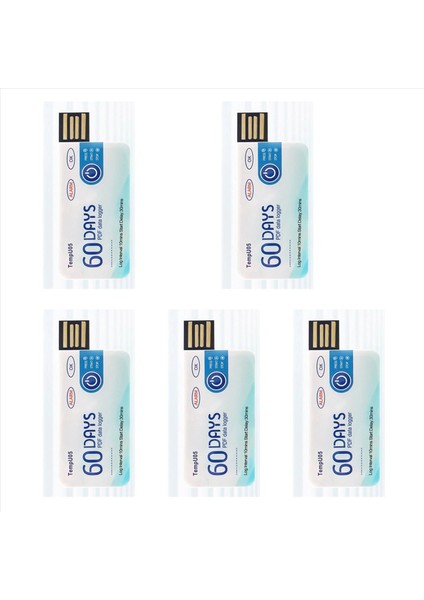 5x TEMPU05 Sıcaklık Veri Günlüğü 60 Gün Tek Kullanımlık Sıcaklık Analizörü Pdf USB (Yurt Dışından)