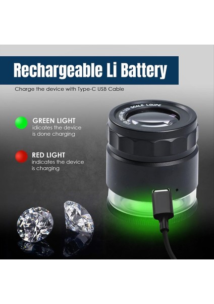 Loupe Büyüteç 10X LED Işık ve Ölçekli Camı Büyütülebilir Kuyumcular Ayarlanabilir Odak Uzunluğu Büyüteç (Yurt Dışından) fiyatları