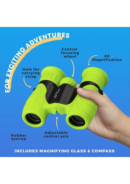 Çocuk Dürbünleri 8 x 21 Kompakt Teleskop Kuş Gözlemciliği Kamp Seyahat Oyun Oyunları Dürbünler Için Uygun Çocuk Oyuncak (Yurt Dışından) fırsatları