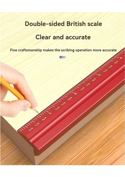 4pcs V-Tipi Inç Ahşap Hattı Çizim Cetveli Paralel/dikey Kaydırma Cetveli Alüminyum Alaşım Ölçüm Işaretleme Cetveli (Yurt Dışından) fırsatları