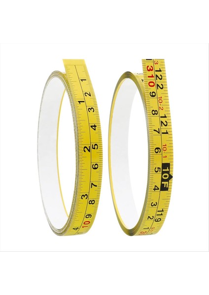 2 Paket Çelik Kendi Kendine Yapışkan Ölçüm Bandı Sağdan Sola 310CM Veya 122 Inç Emperyal ve Metrik Cetvel Bandı (Yurt Dışından)
