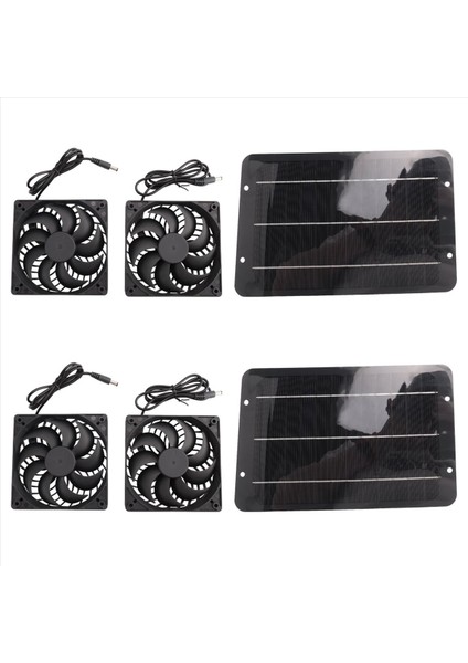 2x 12V Güneş Egzoz Fanı 6 Inç Vantilatör Güneş Paneli ile Çalışan Fan Hava Çıkarıcı (Yurt Dışından)