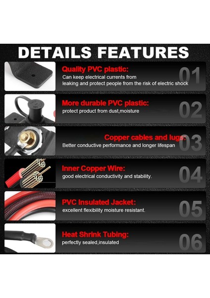 Li Pil Jumper Terminal Şarj Aracı Kiti Pil Base Uzatma Kablosu Set Off-Road Aracı Rv Yat (Yurt Dışından) indirimleri