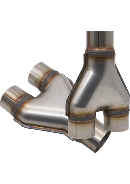 Çift Egzoz Ipuçları Araba Egzoz Y Borusu Çift Çıkışlı Susturucu Ucu 409 Paslanmaz Çelik 3 Yollu Boru Araba Kuyruk 51 63 76 mm A1 (Yurt Dışından) modelleri