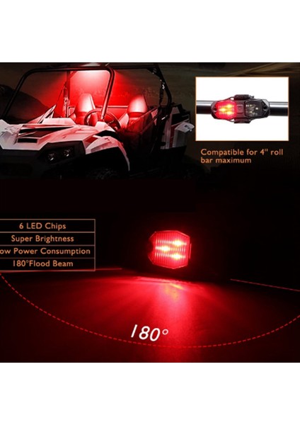 Kırmızı Beyaz Çift Renkli Utv Dome LED LED Rulo Kafesi Işığı Işık Rzr Için Polaris Için Switch ile Utv 4WD Can-Am Için (Yurt Dışından) indirimleri
