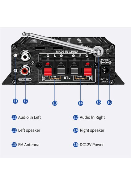 2x Yeni Dijital Bluetooth Amplifikatör 12 V Ev Araba 2 Kanal Hıfı Ses Hoparlörü Fm Alıcı Ses Amplificador Clase-Ab Amp (Yurt Dışından) indirimleri
