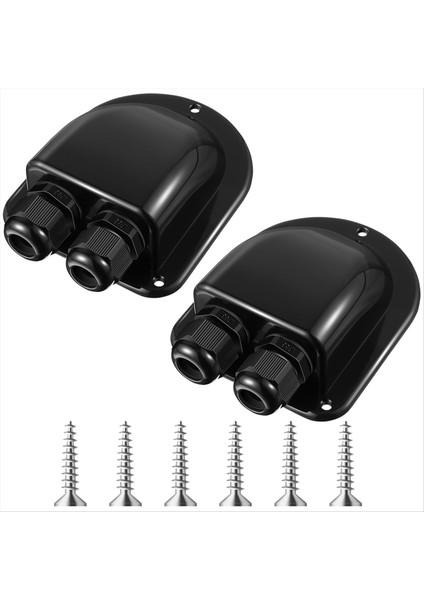 2 Paket Güneş Kablosu Giriş Bezi, Güneş Bezi, Çift Kablo Giriş Konutu Tüm Türler Için 3mm² Ila 10MM² Rv, Karavan, Deniz Siyahı (Yurt Dışından)